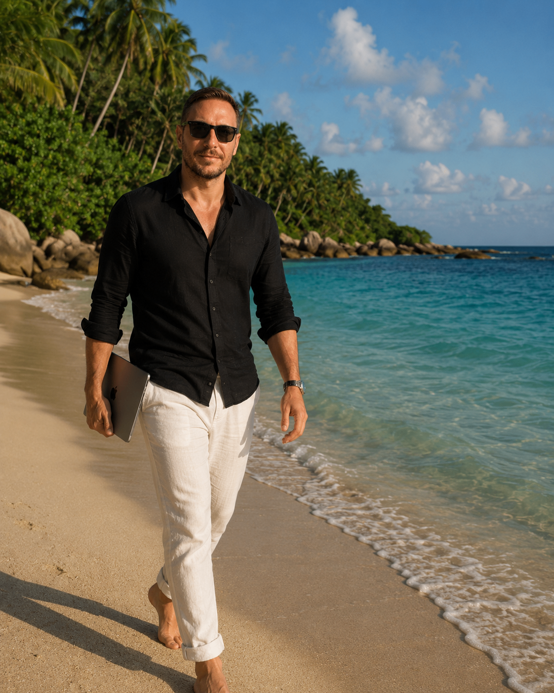 Marco Agostini — caminhada à beira-mar