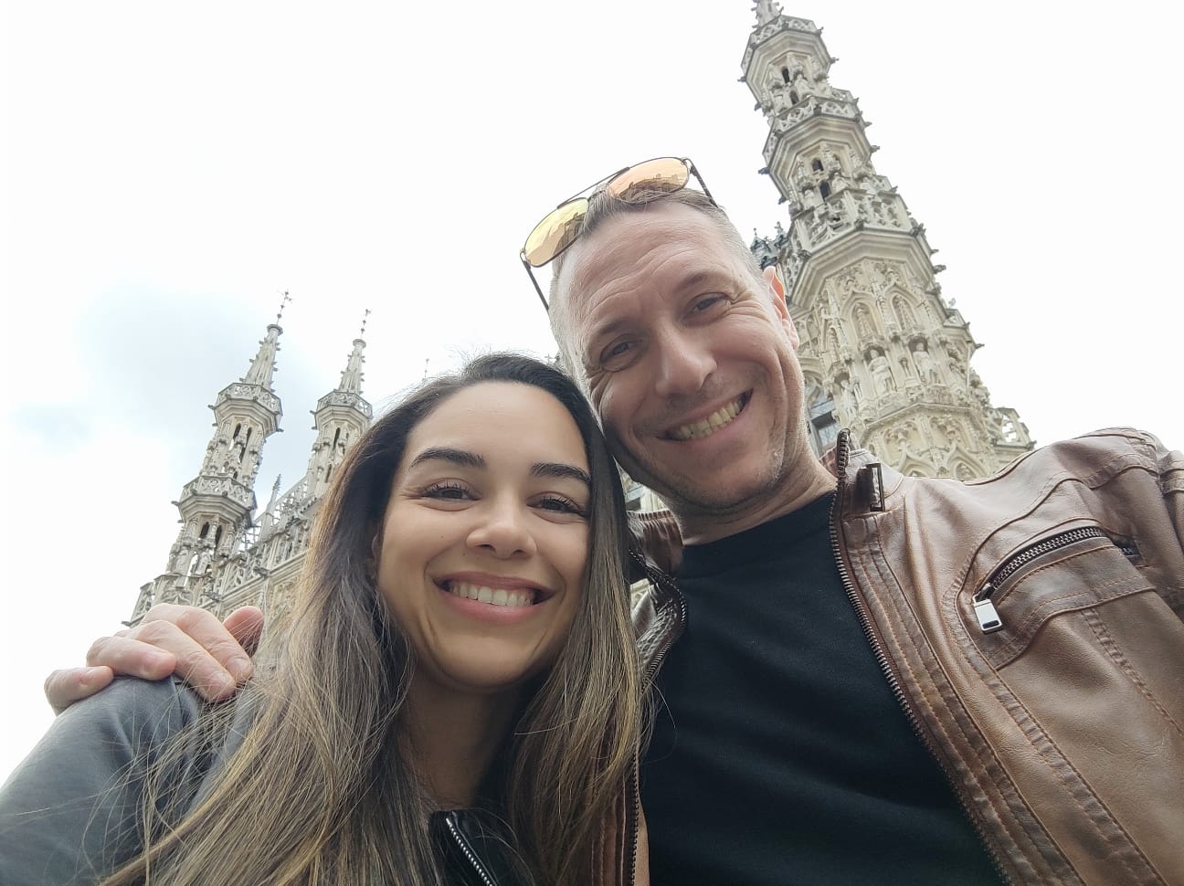 Marco Agostini com a esposa em Leuven